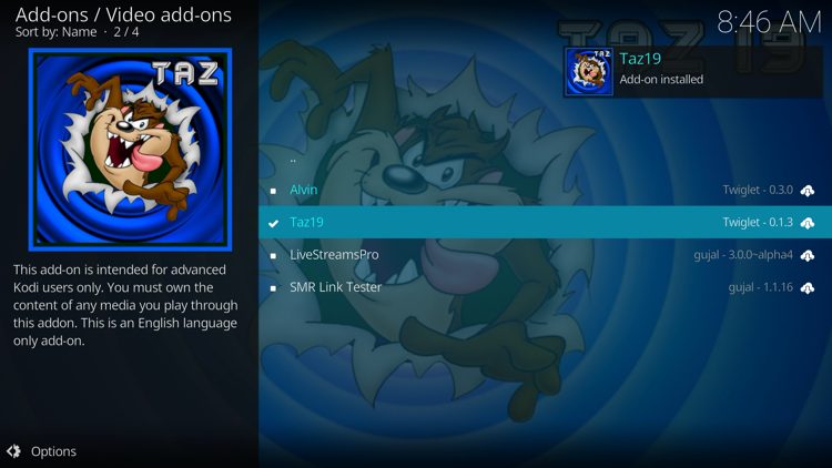 Wait a minute or two for the add-on to fully install