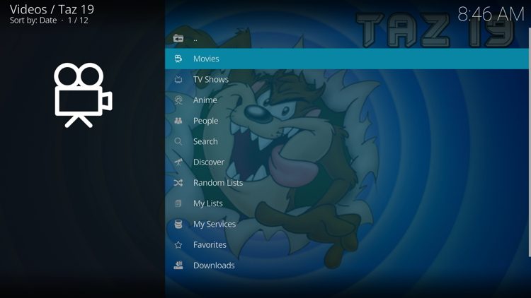You have successfully installed the TAZ add-on for Kodi