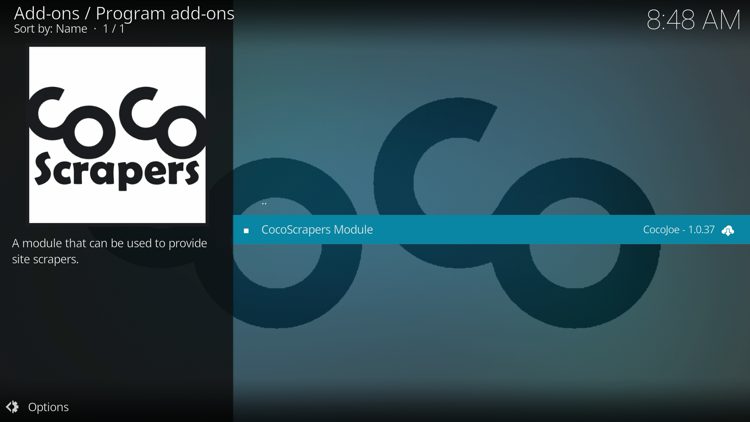 Click CocoScrapers Module.