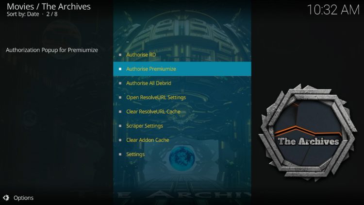 Select Authorise Premiumize.