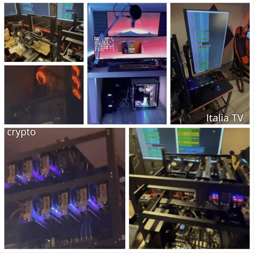 Italia TV hardware & crypto mining rigs