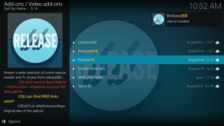 Wait a minute or two for the add-on to fully install
