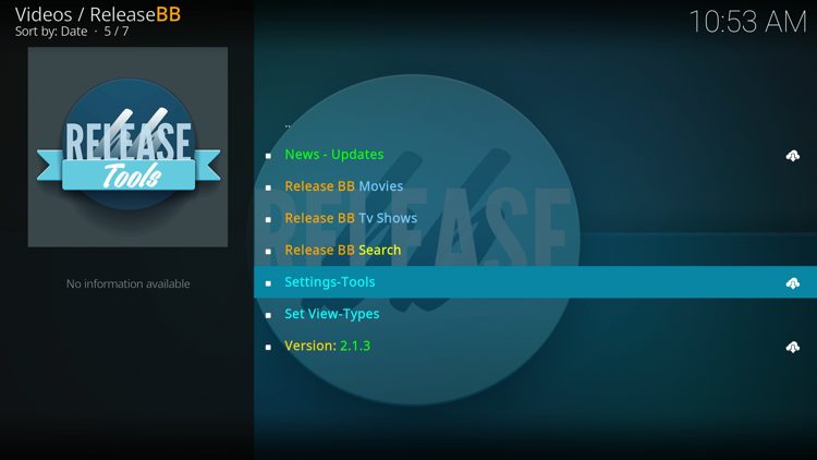 From the main menu, select Settings-Tools.