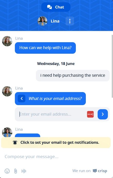Wisdom IPTV live chat box