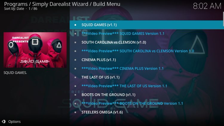 Locate and select Squid Games.