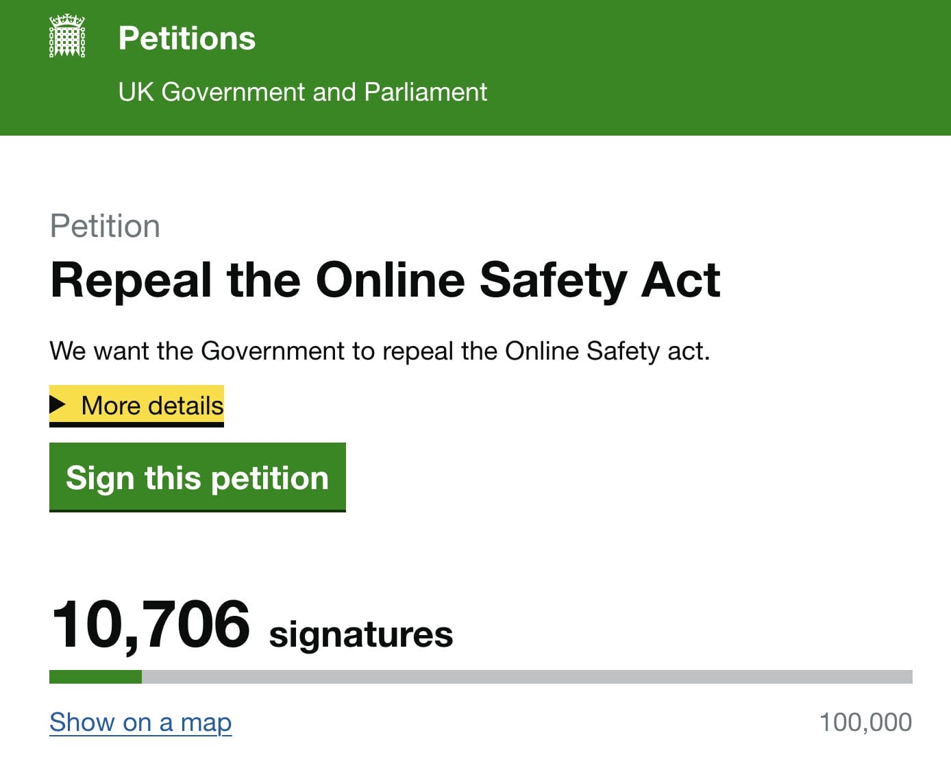 Online Safety Act Petition