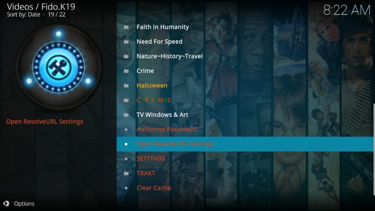 From the main menu, select Open ResolveURL Settings