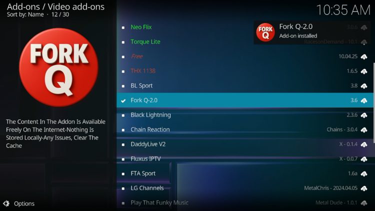 Wait a minute or two for the add-on to fully install