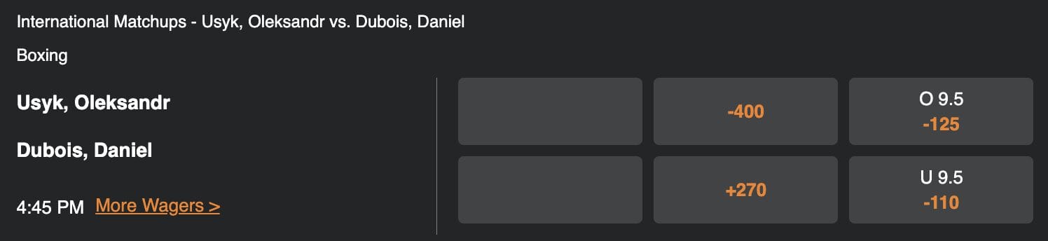 Usyk vs Dubois 2 Bettings Odds
