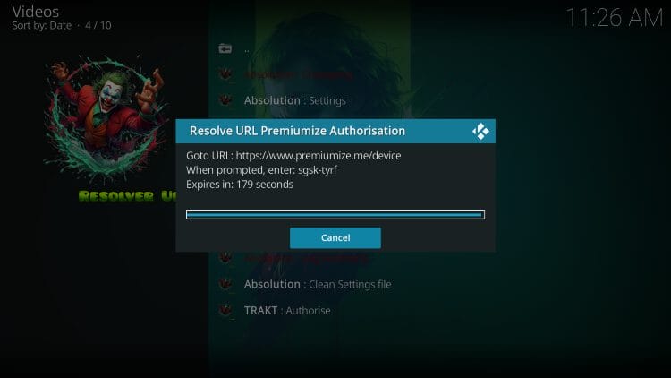 input your authorization code