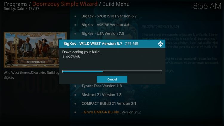 Wait for your build to download.