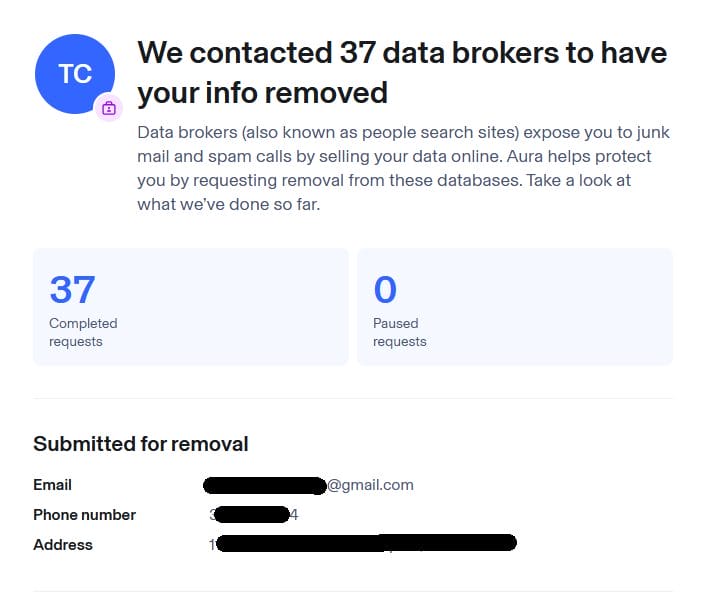 Aura Data Removal