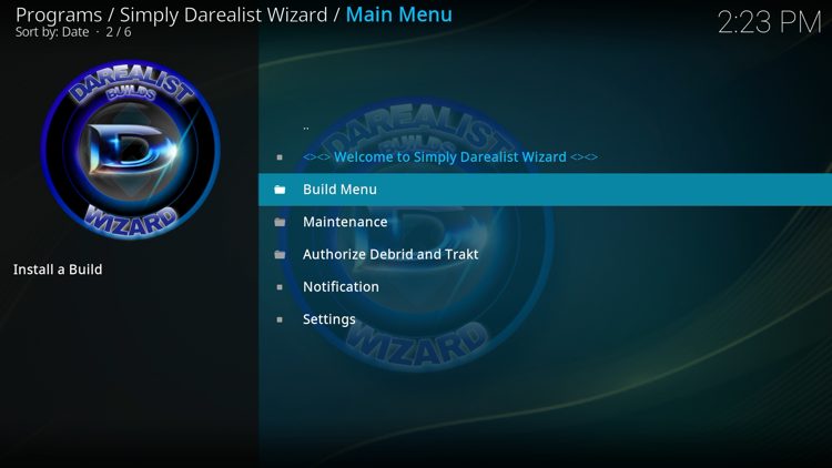 Choose Build Menu.