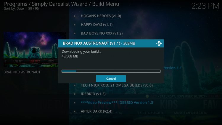 Wait for your build to download.