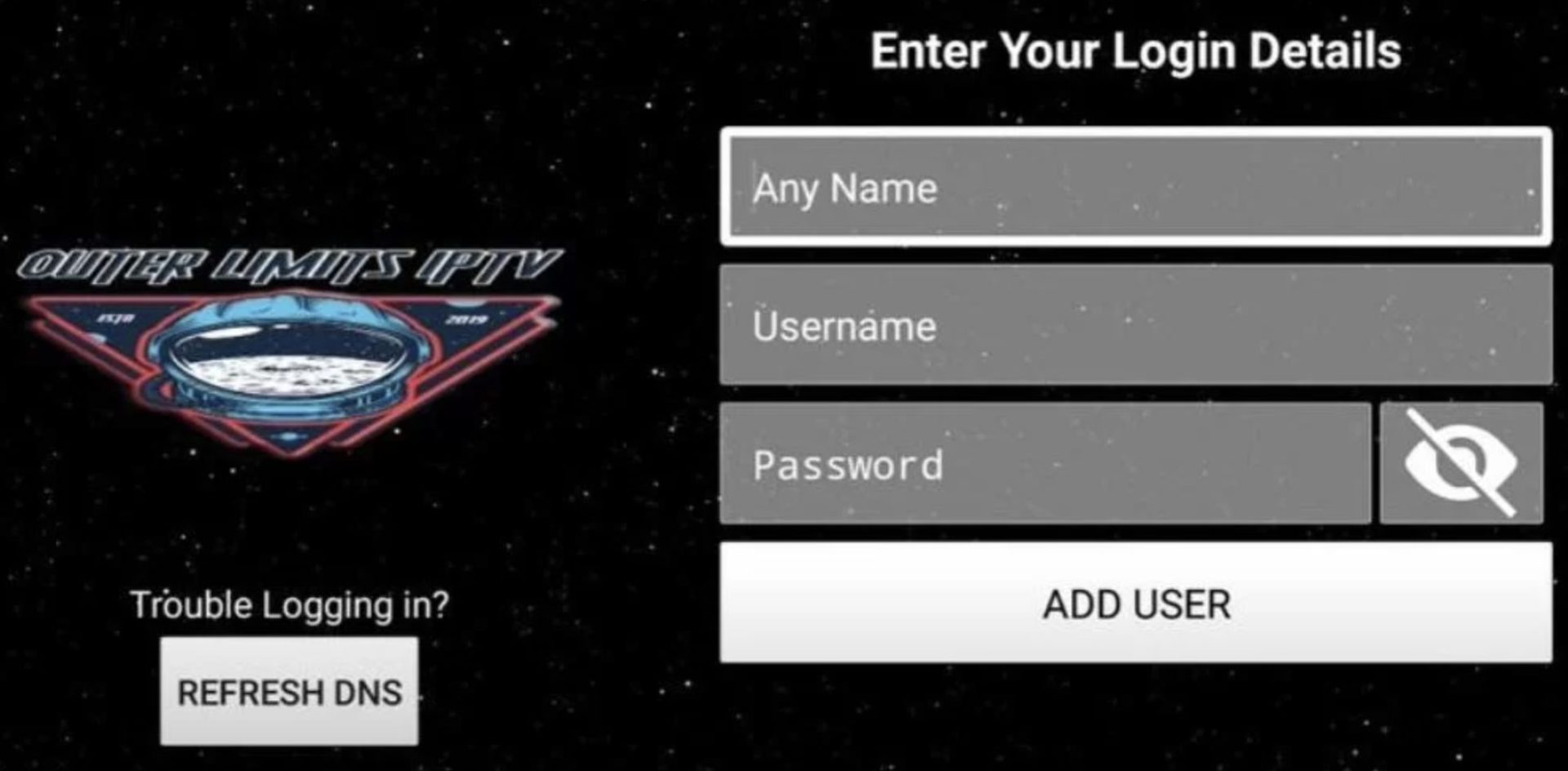 Outer Limits IPTV Service Login