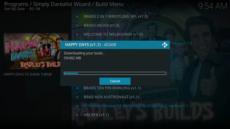 Wait for your build to download.
