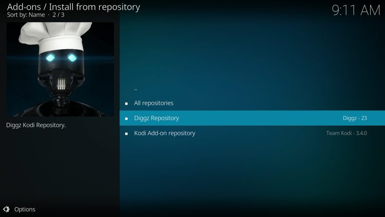Choose Diggz Repository.