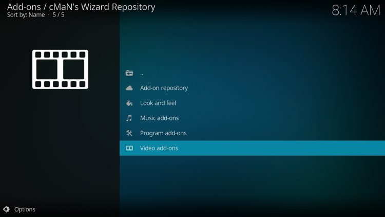 Scroll down and select Video add-ons