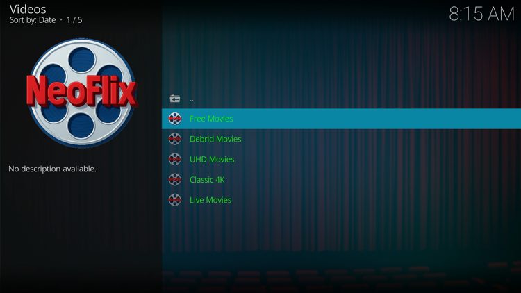You have successfully installed the NeoFlix add-on