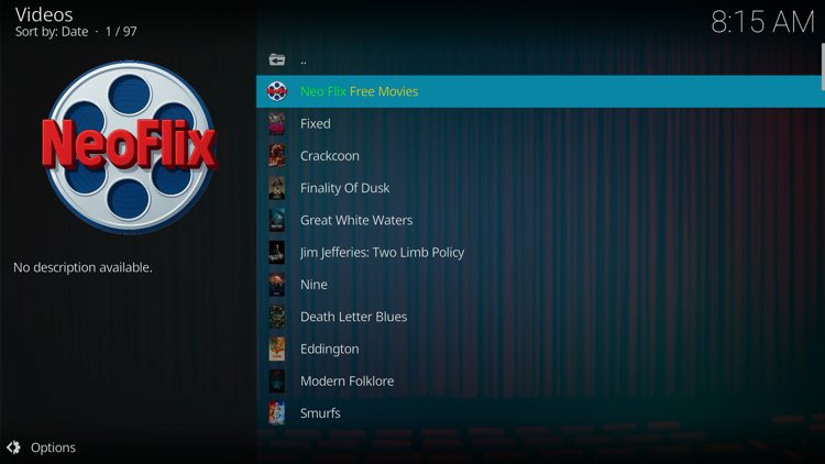 NeoFlix Free Movies Category