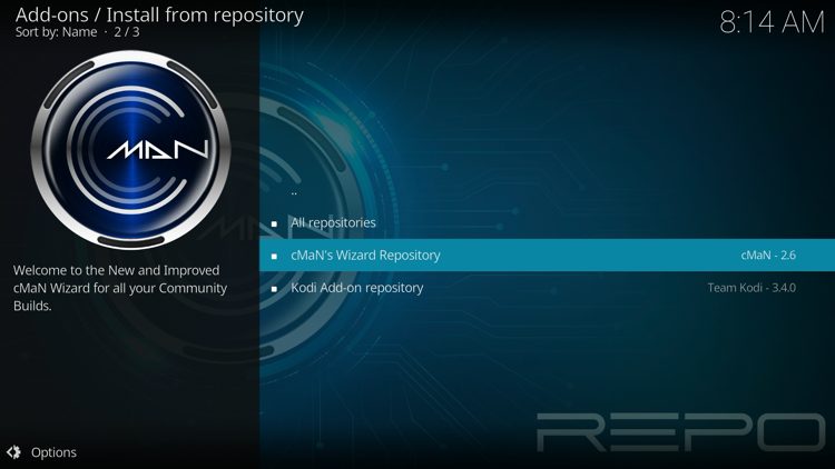 Click cMaN's Wizard Repository