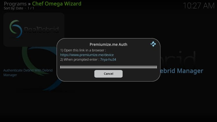 input authorization code