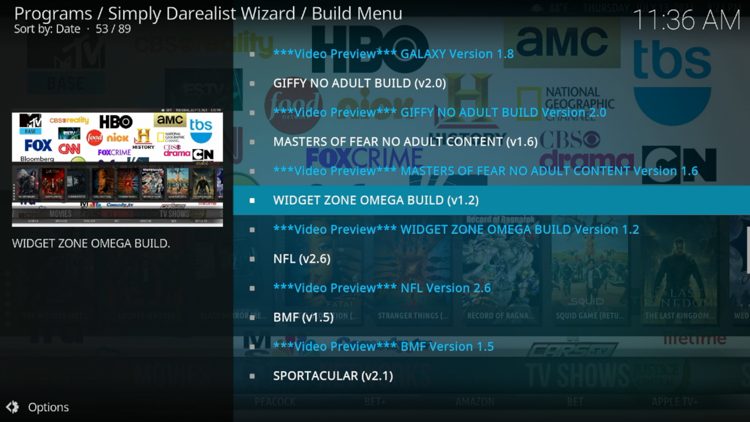 Locate and select Widget Zone.