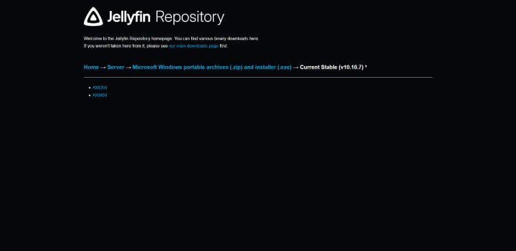 Jellyfin Repository page
