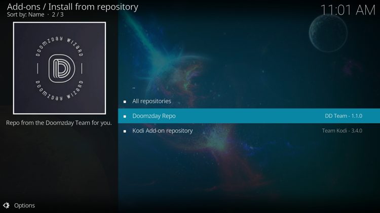 Select the Doomzday Repo.
