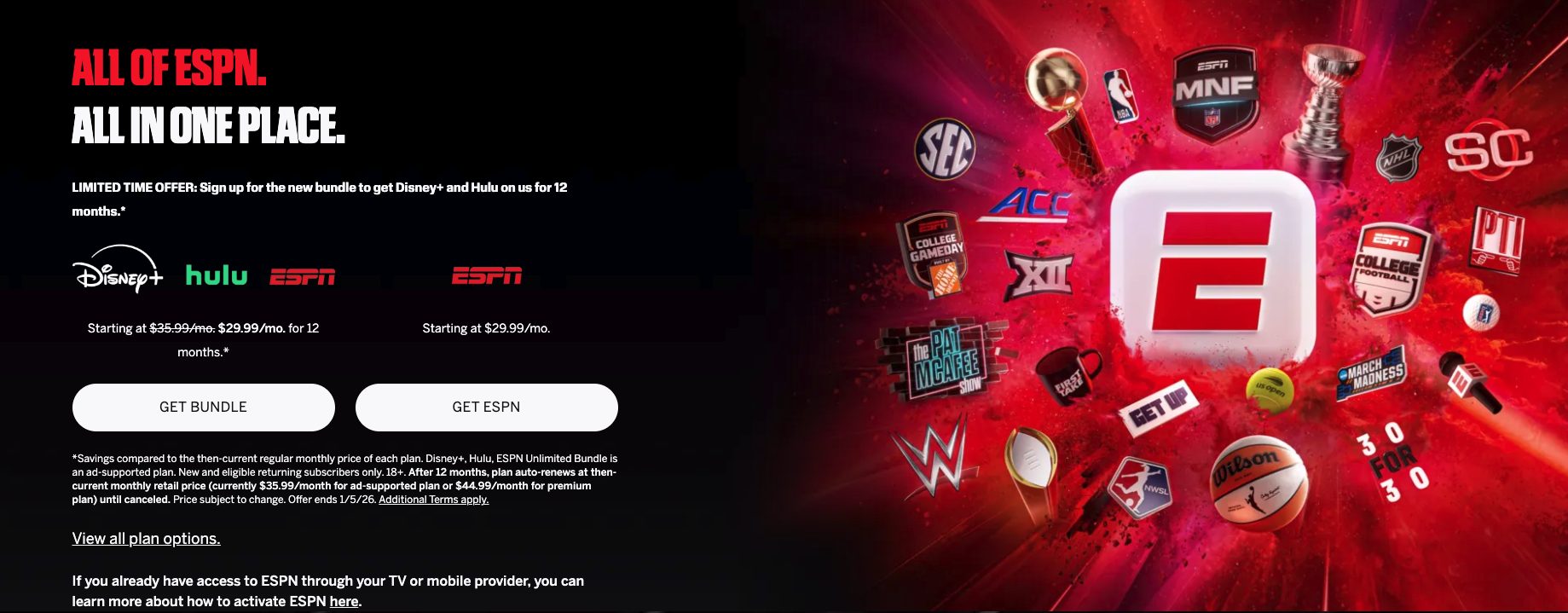 ESPN Unlimited Website