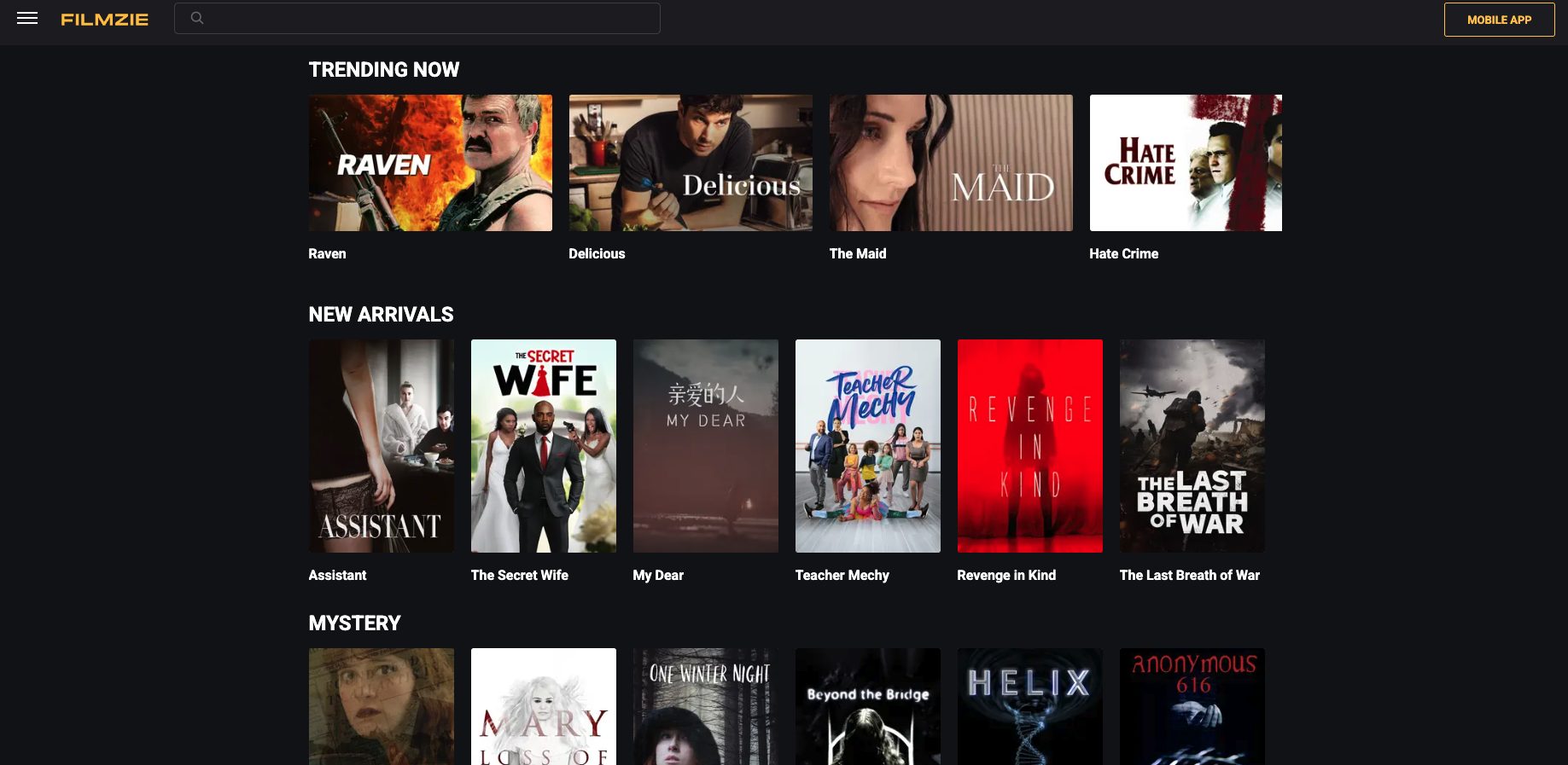 Filmzie Website