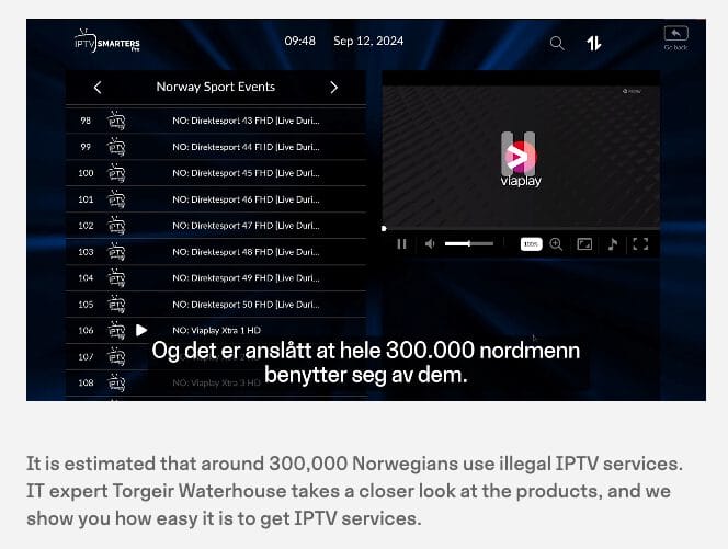 Video from Nettavisen Explaining the Ease of Using IPTV