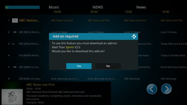 However, in order to play these channels you must install the Mad Titan Sports add-on from the same repository.