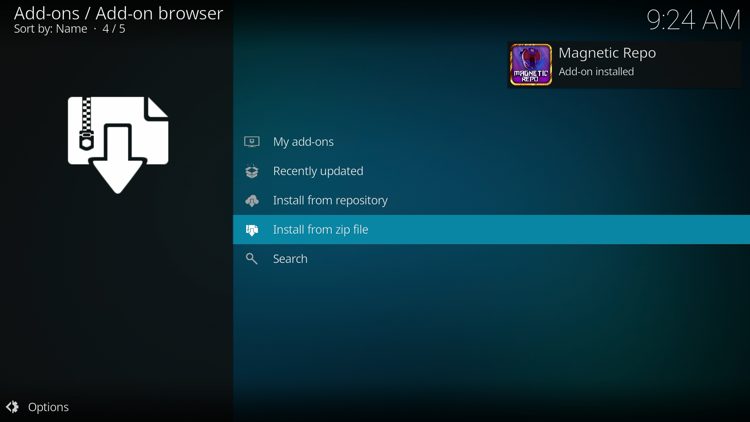 You will then see "Magnetic Repository Add-on Installed" message