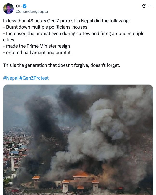 Social Media Post Highlighting Nepal's Corruption
