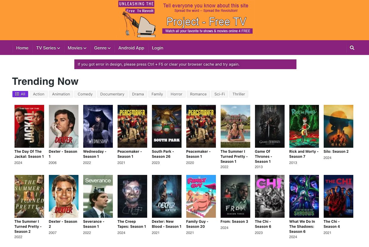 ProjectFreeTV Website