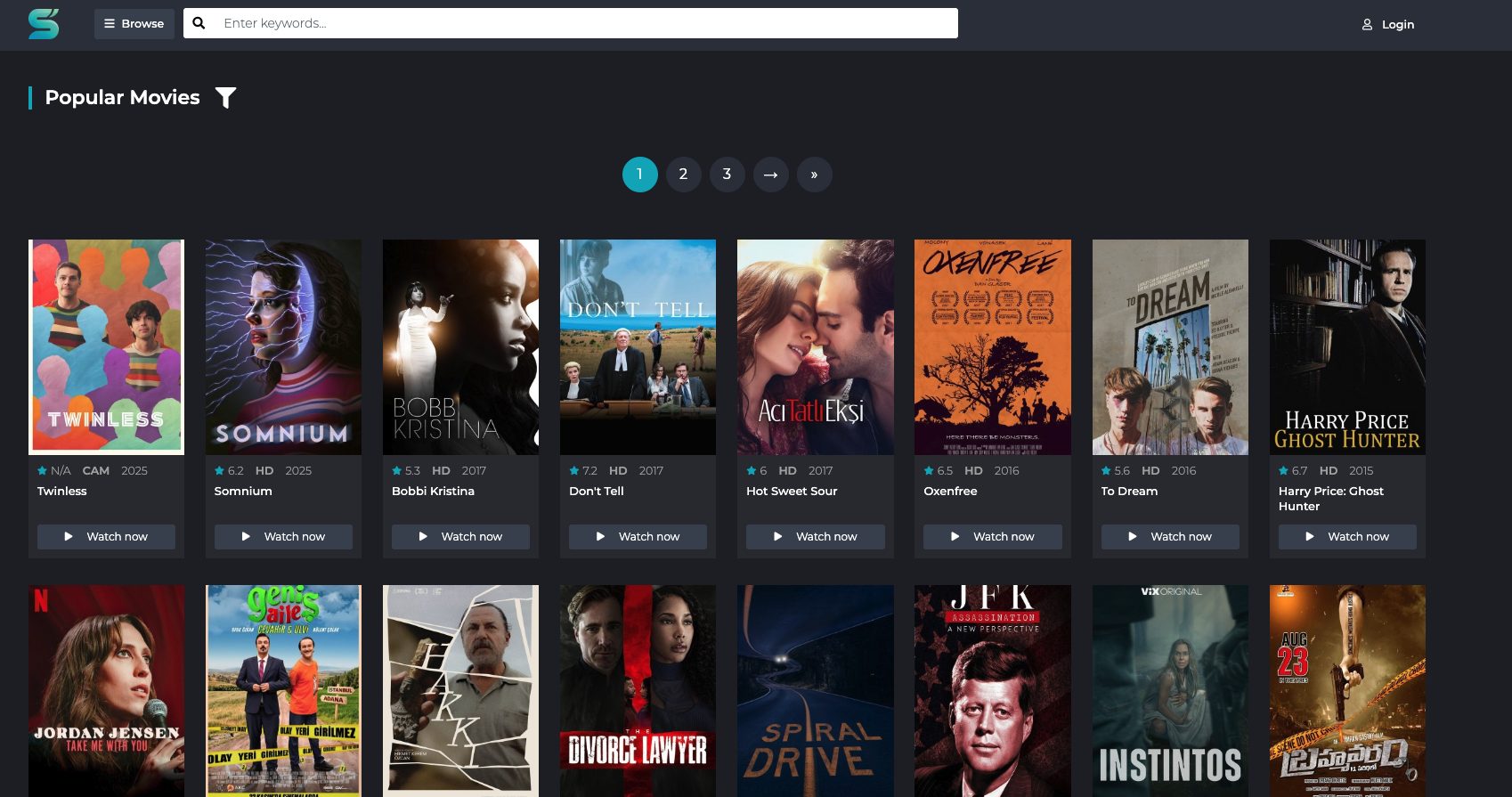 SFlix Website