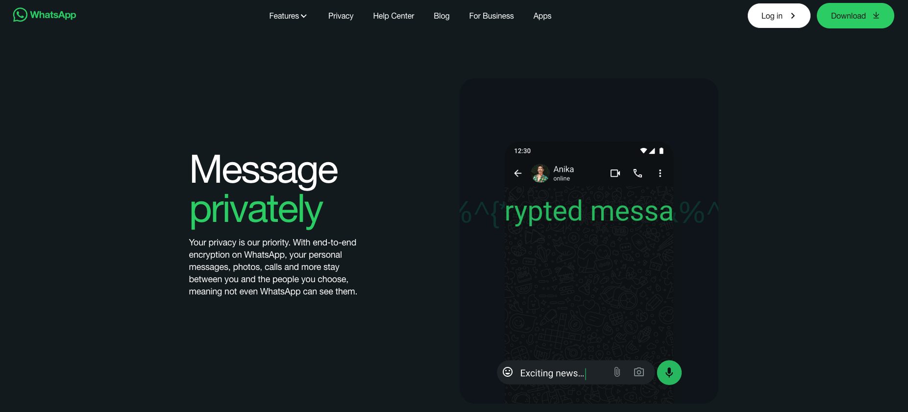 WhatsApps Privacy Claims on their Website