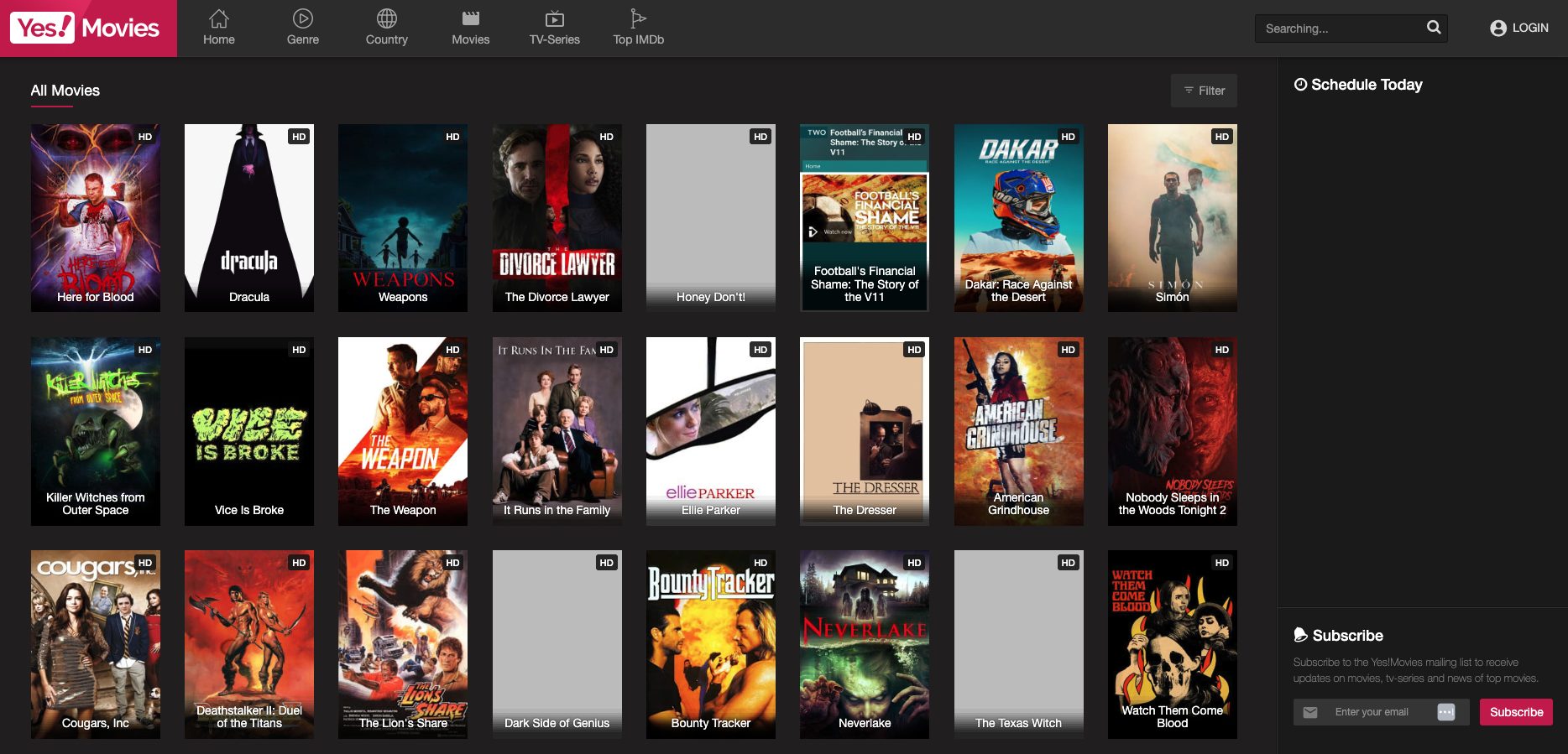 YesMovies Website