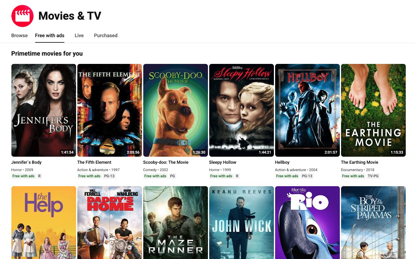 YouTube Free Movies
