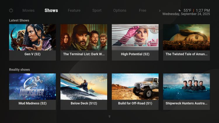 shows category