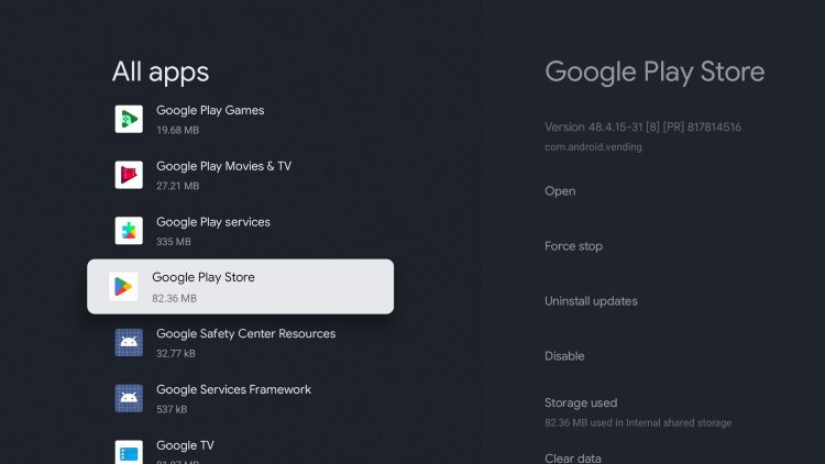 select google play store