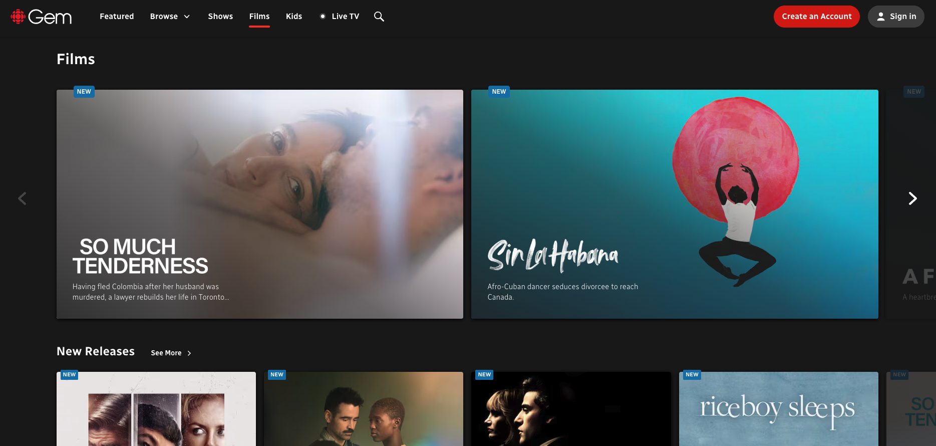 CBC Gem Website