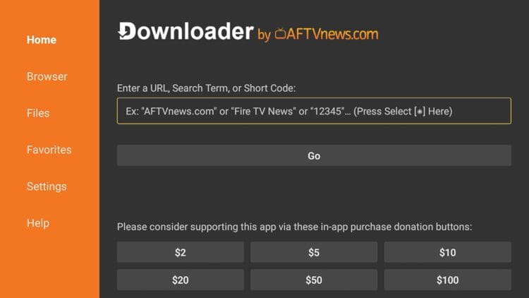 Click the URL Menu bar.