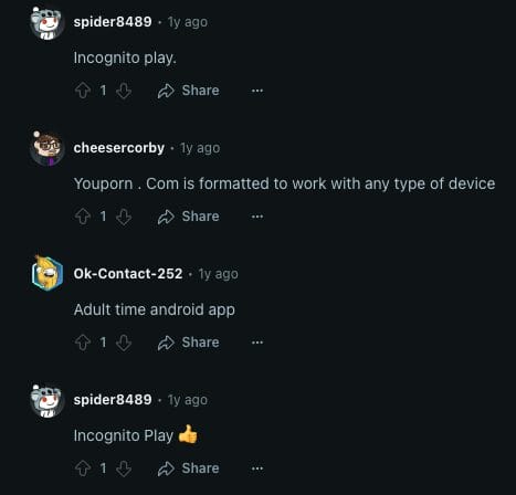 Popular Reddit Thread on Porn Apps