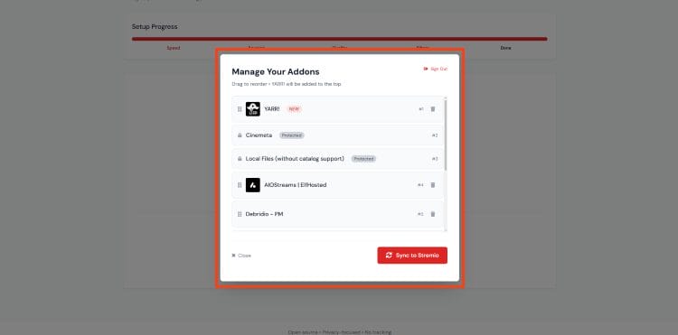 manage addon order and click sync to stremio