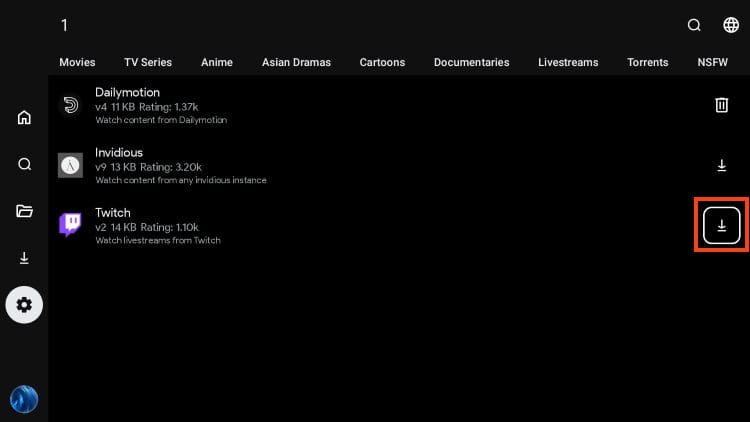 click download extension