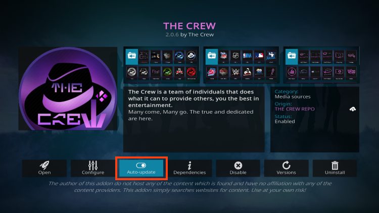 enable auto update for The Crew