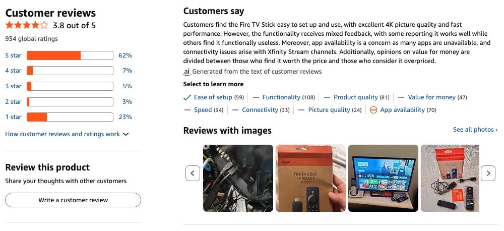 Amazon Firestick Select Reviews