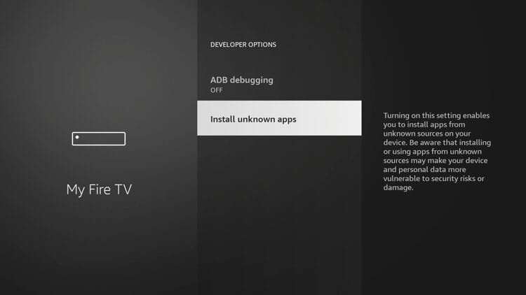 Then click Install unknown apps.